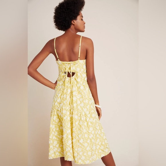 Nwot Anthropologie Maeve Rhonda Textured Midi Dress - Picture 2 of 6